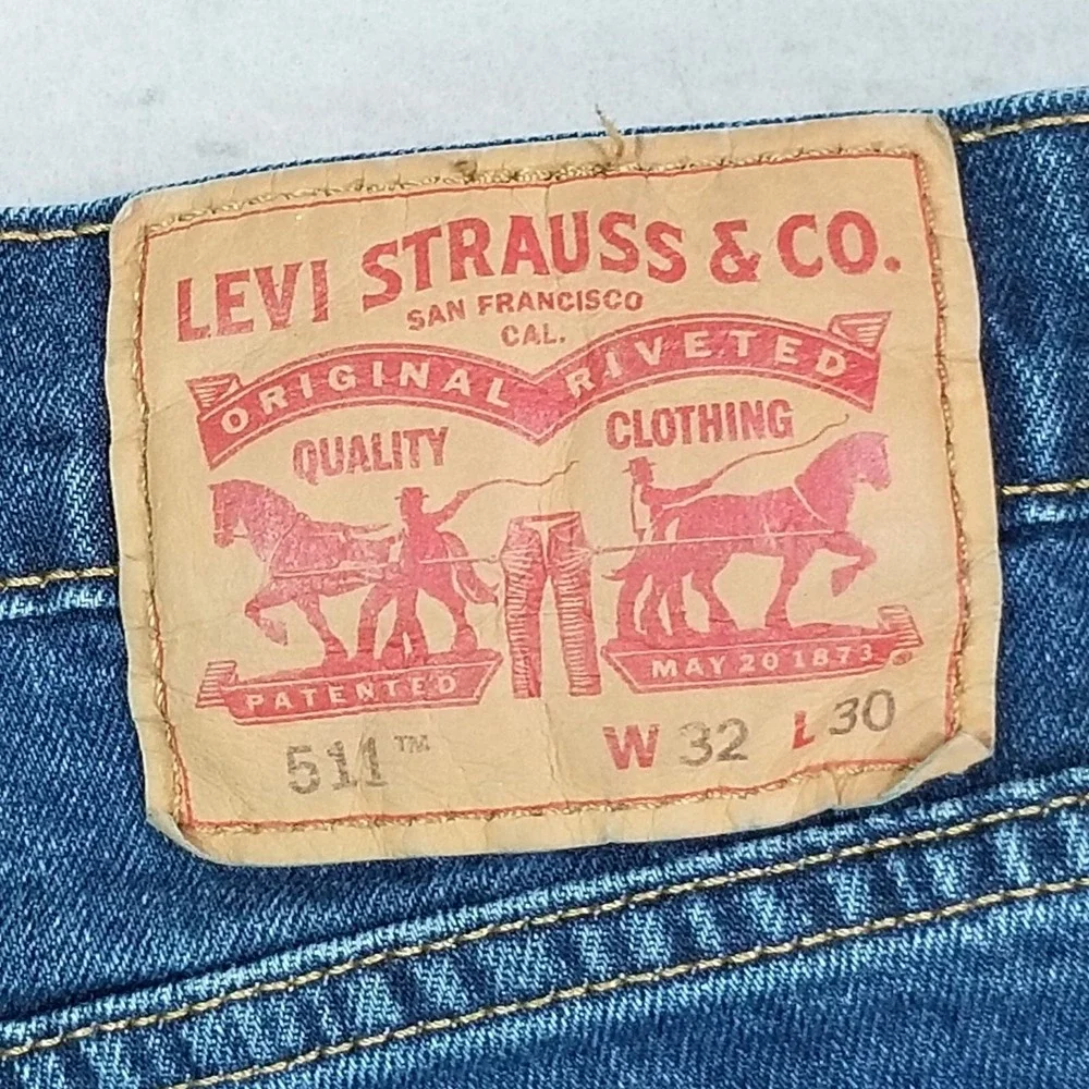 Levi's 511 jeans men's 32x30 slim straight blue stretch denim pants